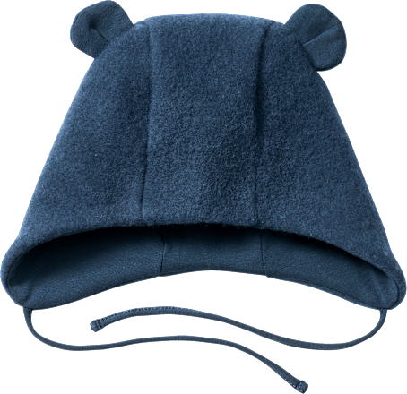 Mütze mit Bio-Wolle & Ohren, blau, Gr. 46/47 ALANA