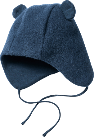 Mütze mit Bio-Wolle & Ohren, blau, Gr. 48/49
 ALANA