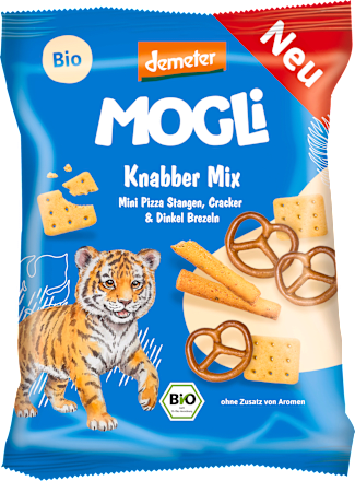 Kindersnack Knabber Mix Mini Pizza Stangen, Cracker & Dinkel Brezeln ab 3 Jahren MOGLi