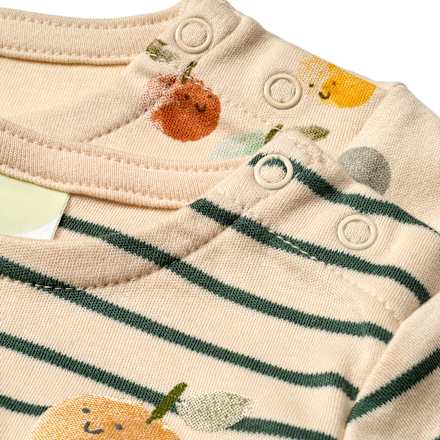 Langarmshirts mit Apfel-Motiv, beige + grün, Gr. 56 ALANA