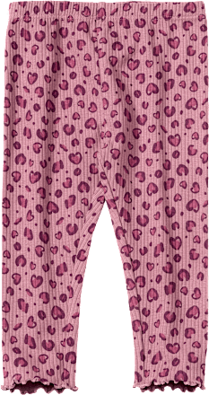 Leggings mit Leo-Muster & Ripp-Struktur, lila, Gr. 80 ALANA