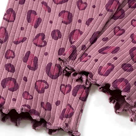 Leggings mit Leo-Muster & Ripp-Struktur, lila, Gr. 80 ALANA