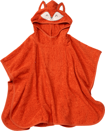 Badeponcho mit Fuchs-Kapuze, orange, Gr. 0 ALANA