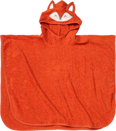 Badeponcho mit Fuchs-Kapuze, orange, Gr. 0 ALANA