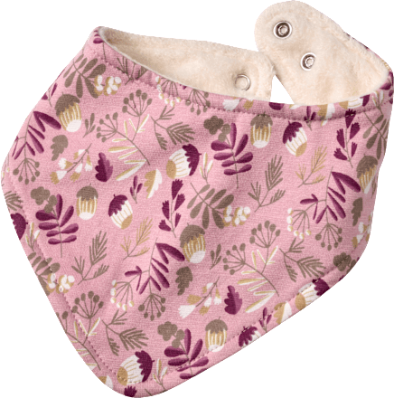 Halstuch mit Fleece-Futter & Blätter-Muster, rosa ALANA