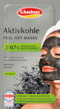 Gesichtsmaske Peel-Off Aktivkohle (2 x 8 ml) Schaebens