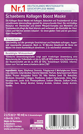Gesichtsmaske Kollagen Boost (2 x 5 ml) Schaebens