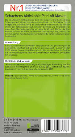 Gesichtsmaske Peel-Off Aktivkohle (2 x 8 ml) Schaebens