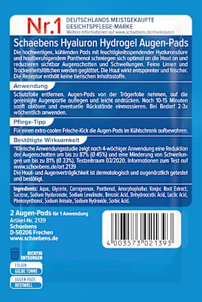Augen Pads Hydrogel Schaebens