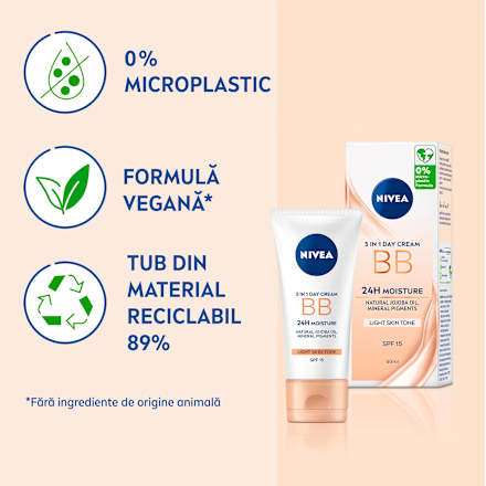 Cremă BB Cream cu minerale nuanța light SPF15 NIVEA