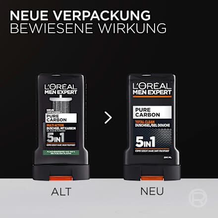 Duschgel Pure Carbon mit Karbon, Multi Action 5in1 L'ORÉAL PARiS MEN EXPERT