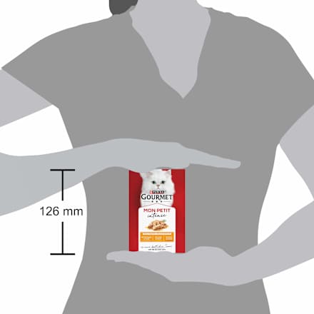 Nassfutter Katze mit Geflügel, Mon Petit intense, Multipack (6x50 g) Purina Gourmet