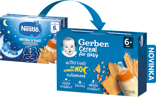 cereal mlíčko s kaší na dobrou noc sušenkové 2x200ml Gerber Cereal