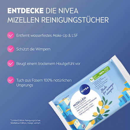 Mizellen Reinigungstücher Design Edition Städtetour NIVEA