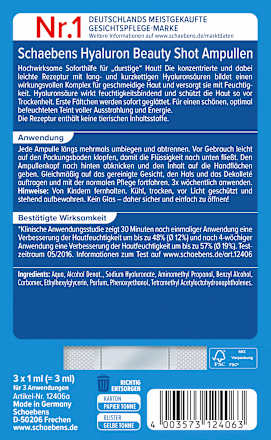 Ampullen Hyaluron Beauty 3x1ml Schaebens