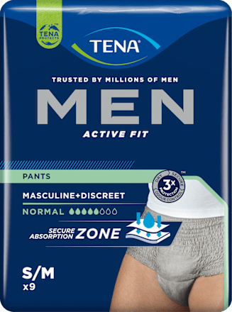 Pants Inkontinenz Men Active Fit grau, Gr. S/M TENA