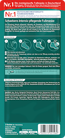 Fußmaske Socken intensive Pflege mit Sheabutter & Macadamia (1 Paar) Schaebens