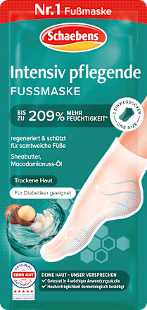 Fußmaske Socken intensive Pflege mit Sheabutter & Macadamia (1 Paar) Schaebens