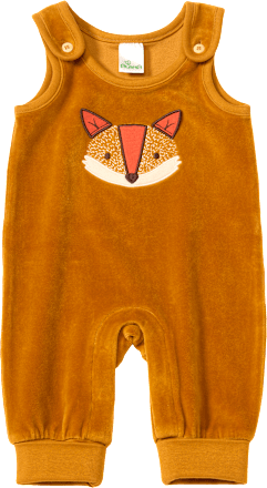 Overall aus Velours mit Mitwachsfunktion & Fuchs-Motiv, braun, Gr. 62 ALANA