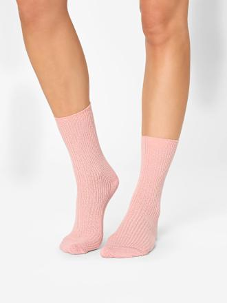 Socken mit Ripp-Struktur & Glitzer rosa Gr. 39-42 nur die
