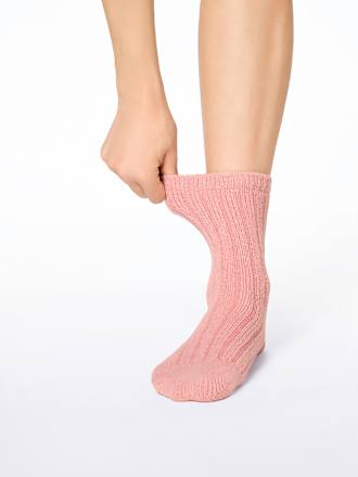 Socken Supersoft mit Ripp-Struktur pink Gr. 39-42 nur die