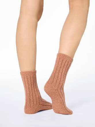 Socken Supersoft mit Ripp-Struktur braun Gr. 39-42 nur die