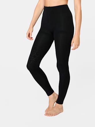 Leggings Wohlig Warm mit Leo-Muster schwarz Gr. 38/40, 100 DEN nur die