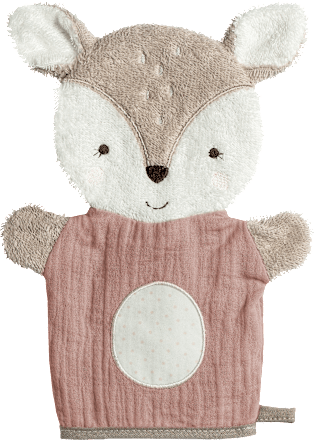Waschhandschuh Reh, rosa fehn