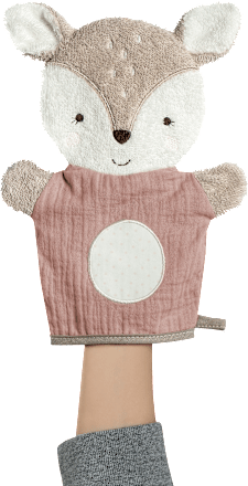 Waschhandschuh Reh, rosa fehn