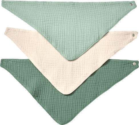 Halstücher aus Musselin, grün + beige, ca. 43 x 21 cm ALANA