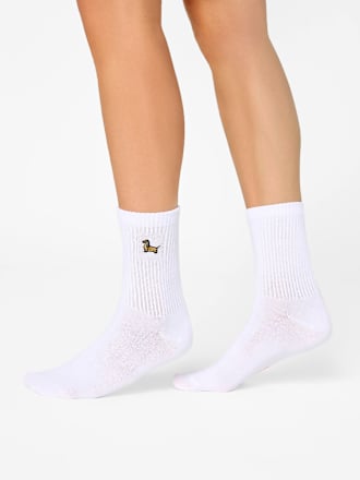 Crew Socken mit Dackel-Motiv weiß Gr. 35-38 nur die