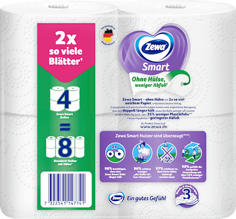 Toilettenpapier Smart 3-lagig (4x300 Blatt) Zewa