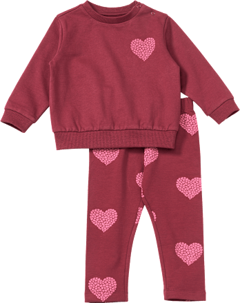 Set mit Sweatshirt und Hose mit Herz-Muster, rot, Gr. 92 ALANA