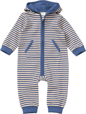 Overall mit Kapuze und Ringel-Muster, blau, Gr. 62 ALANA