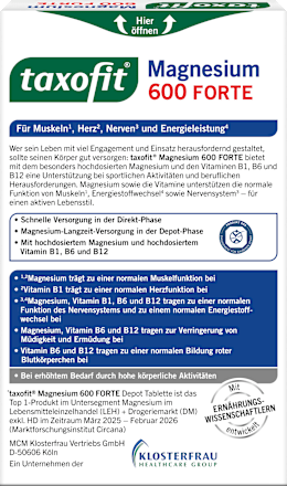 Magnesium 600 Forte Depot Tabletten 30 St taxofit