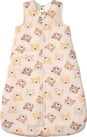 Schlafsack 3 TOG mit Bären-Muster, beige, 70 cm ALANA