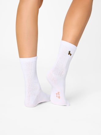 Crew Socken mit Dackel-Motiv weiß Gr. 39-42 nur die