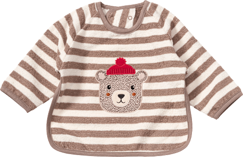 Lätzchen mit Ärmel & Bären-Motiv, beige ALANA