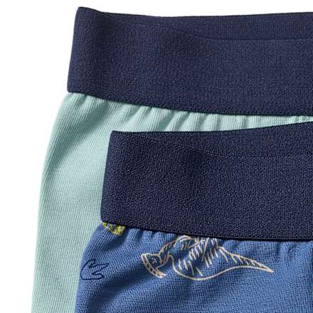 Boxershorts mit Dino-Muster, blau + grün, Gr. 110/116 ALANA