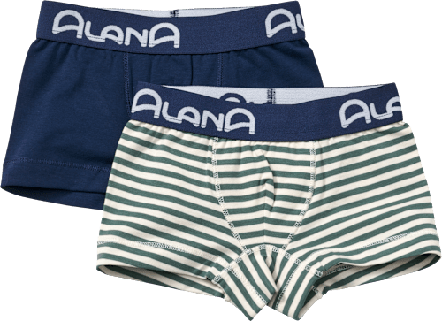 Boxershorts mit Streifen, blau + grün, Gr. 110/116 ALANA