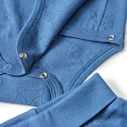 Set mit Wickelbody & Hose mit Fuchs-Muster, blau, Gr. 50/56 ALANA