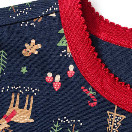 Nachthemd mit Weihnachts-Muster und Leggings, blau + rot, Gr. 110/116 ALANA