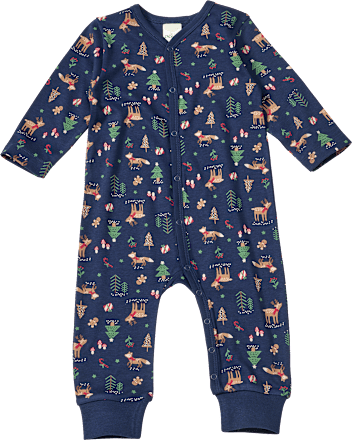 Schlafanzug mit Weihnachts-Muster, blau, Gr. 62/68 ALANA