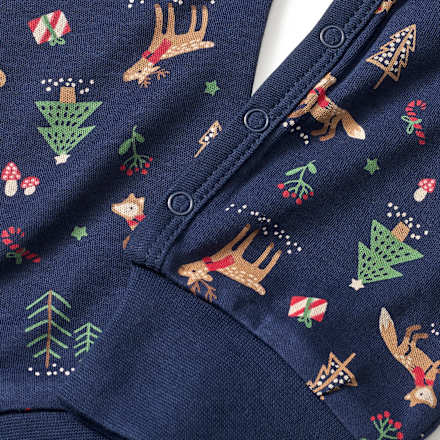 Schlafanzug mit Weihnachts-Muster, blau, Gr. 62/68 ALANA