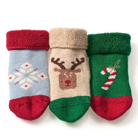 Erstlingssocken mit Weihnachts-Muster, bunt, Gr. 13/14 ALANA