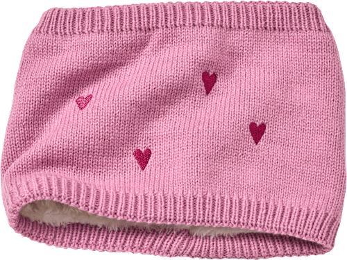Loop Schal mit Herz-Muster, rosa PUSBLU