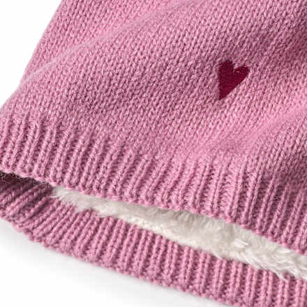 Loop Schal mit Herz-Muster, rosa PUSBLU