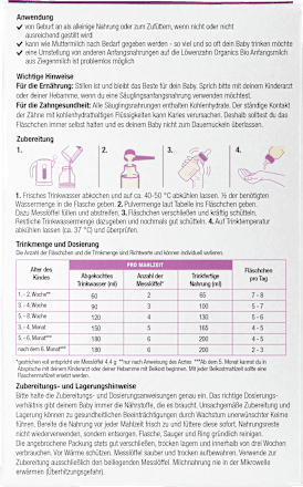 Anfangsmilch Pre auf Ziegenmilchbasis von Geburt an Löwenzahn Organics