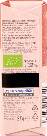Weißer Schokoriegel, Beere, Adventskalender zum Selbstgestalten 2026 dmBio