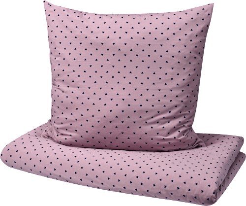Bettwäsche mit Herz-Muster, rosa, 140 x 200 + 80 x 80 ALANA